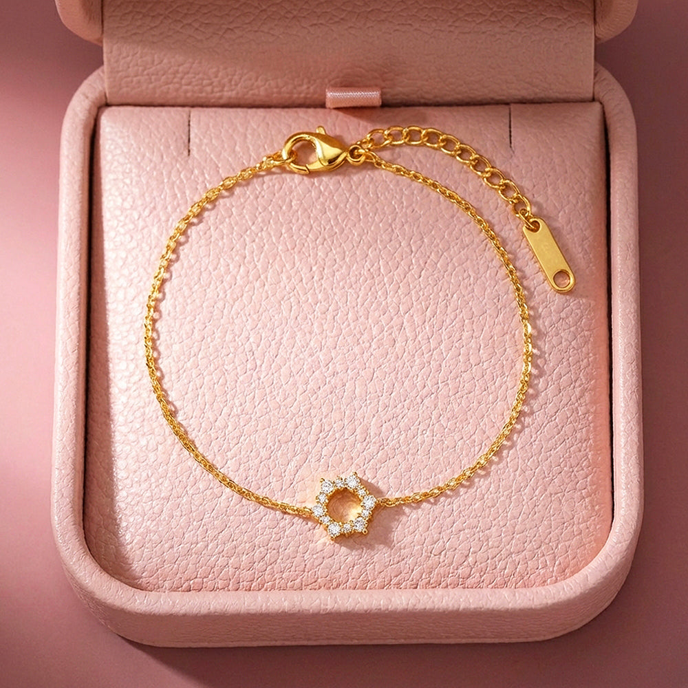 Sunburst Circle Chain Bracelet | Luxe6576