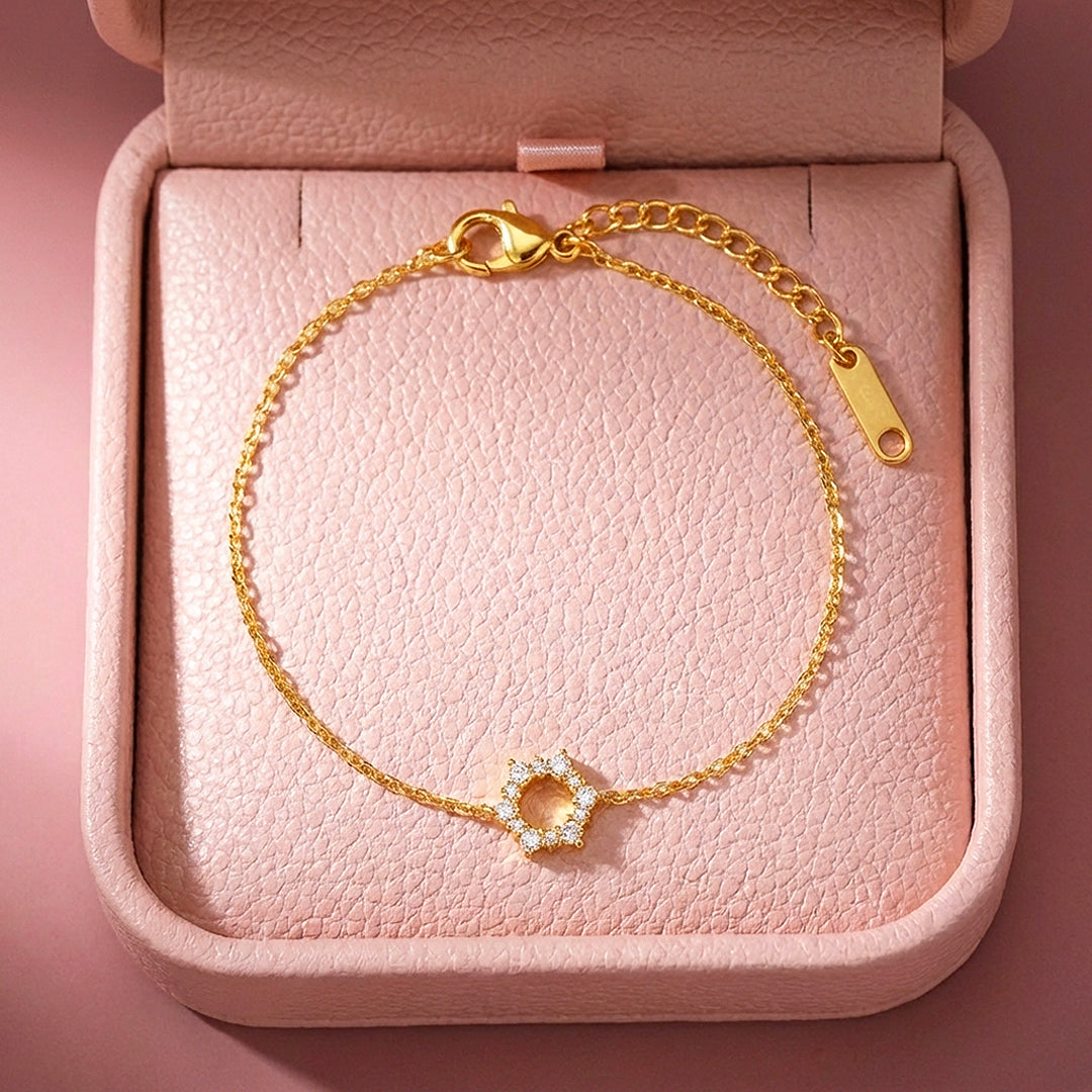 Sunburst Circle Chain Bracelet | Luxe6576