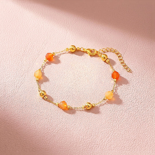 Natural Stone Beaded Chain Bracelet | Luxe6581