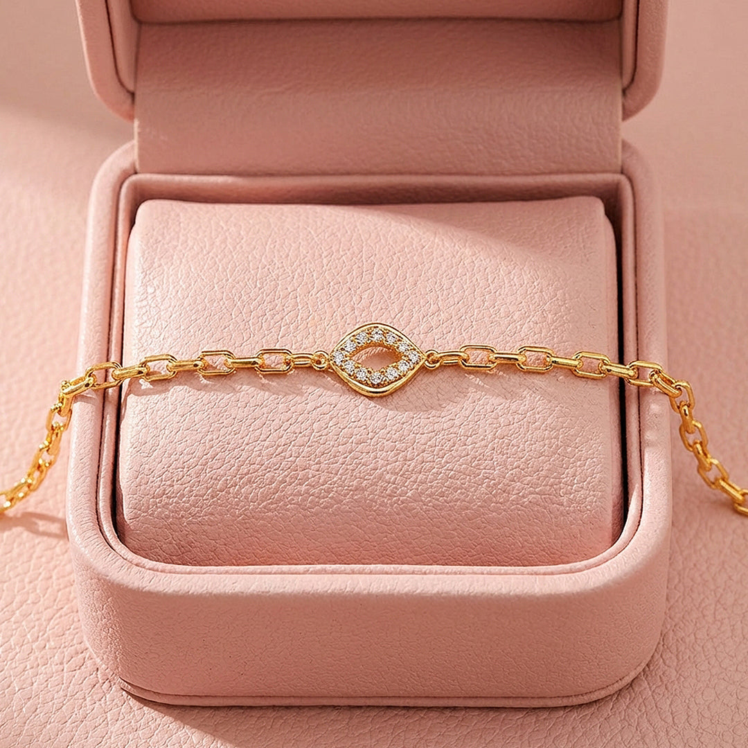 Pavé Eye Charm Link Chain Bracelet | Luxe6582