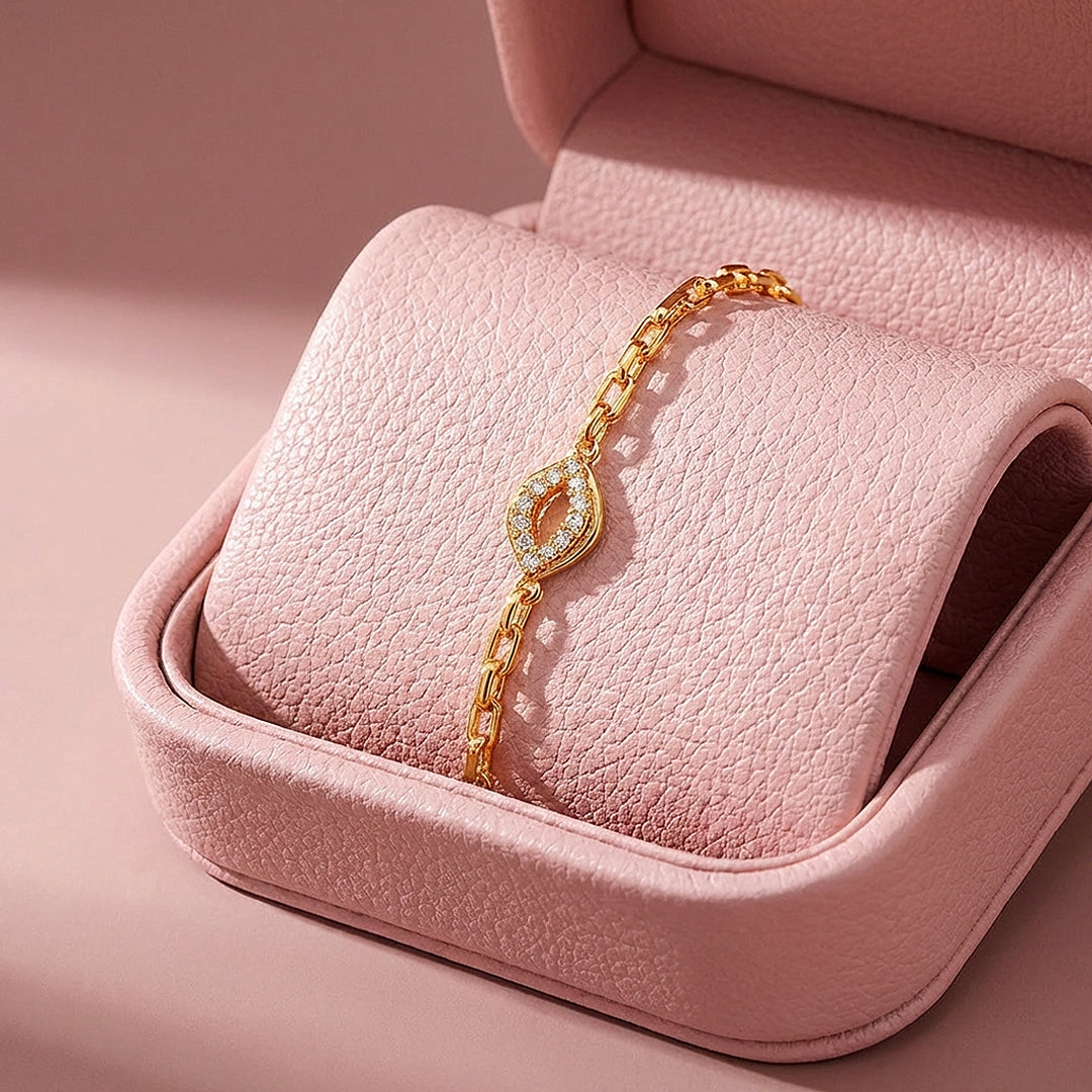 Pavé Eye Charm Link Chain Bracelet | Luxe6582