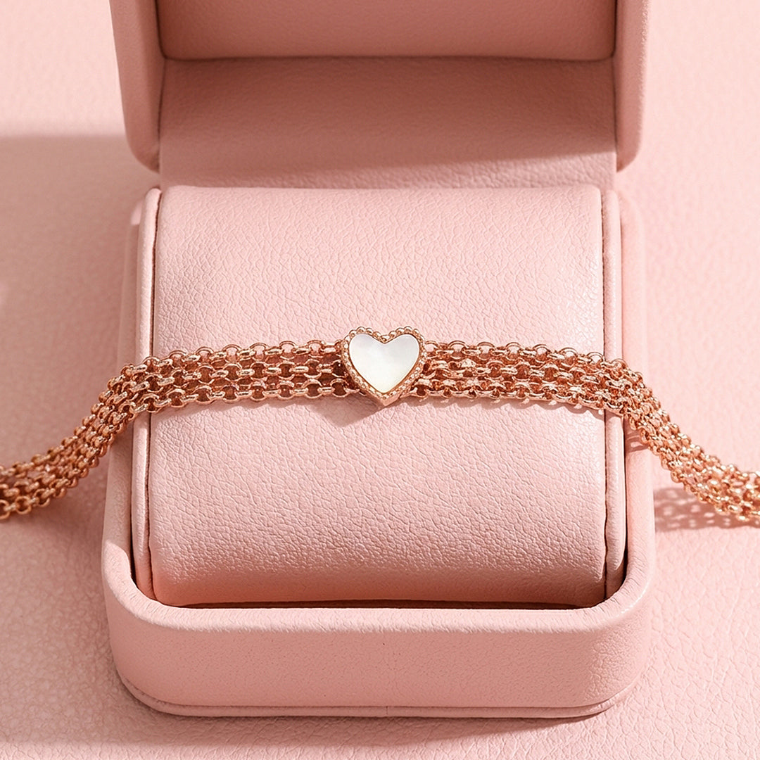 Multi-Strand Heart Mother of Pearl Bracelet | Luxe6587