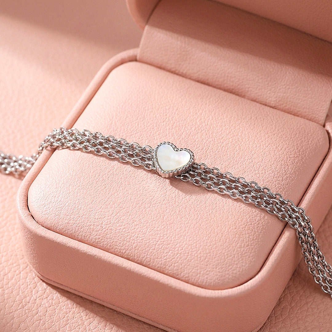 Multi-Strand Heart Mother of Pearl Bracelet | Luxe6587