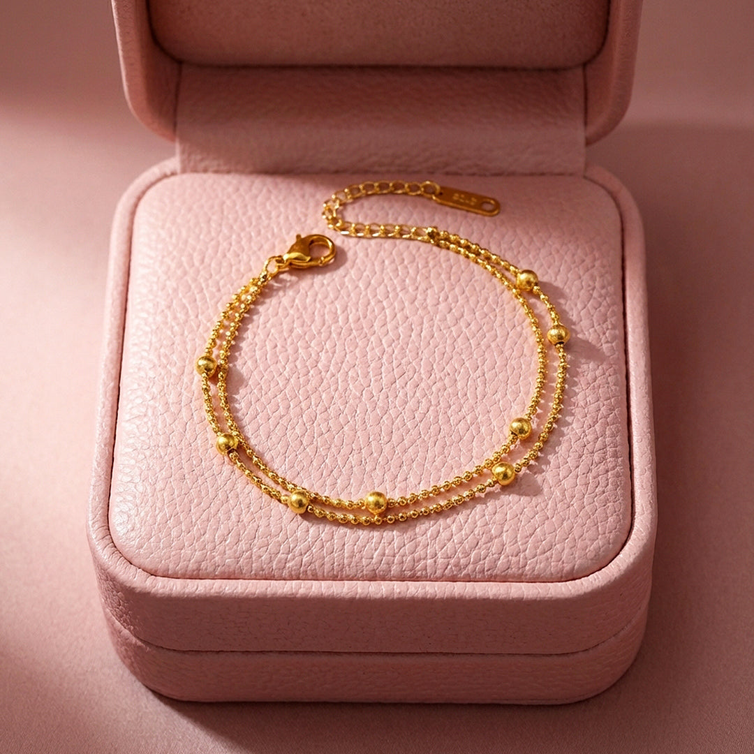 Double Layer Satellite Beaded Chain Bracelet | Luxe6599