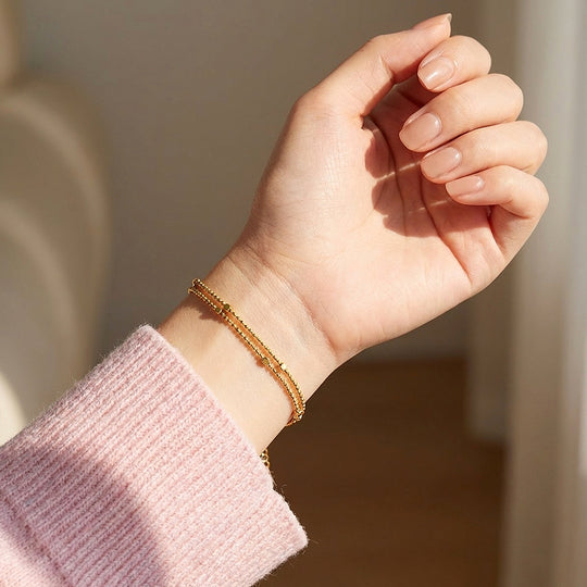 Double Layer Cube Bead Chain Bracelet | Luxe6600