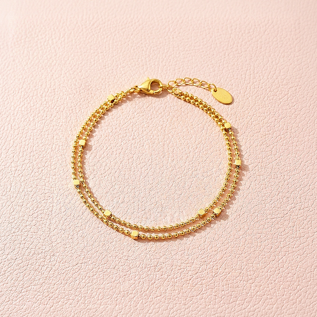 Double Layer Cube Bead Chain Bracelet | Luxe6600
