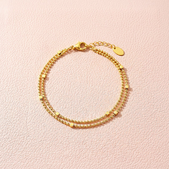 Double Layer Cube Bead Chain Bracelet | Luxe6600