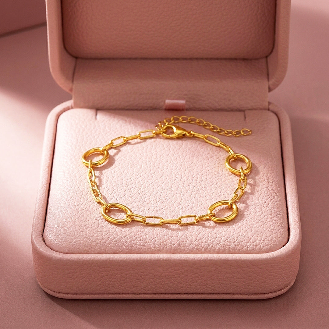 Circle &amp; Paperclip Chain Bracelet | Luxe6608