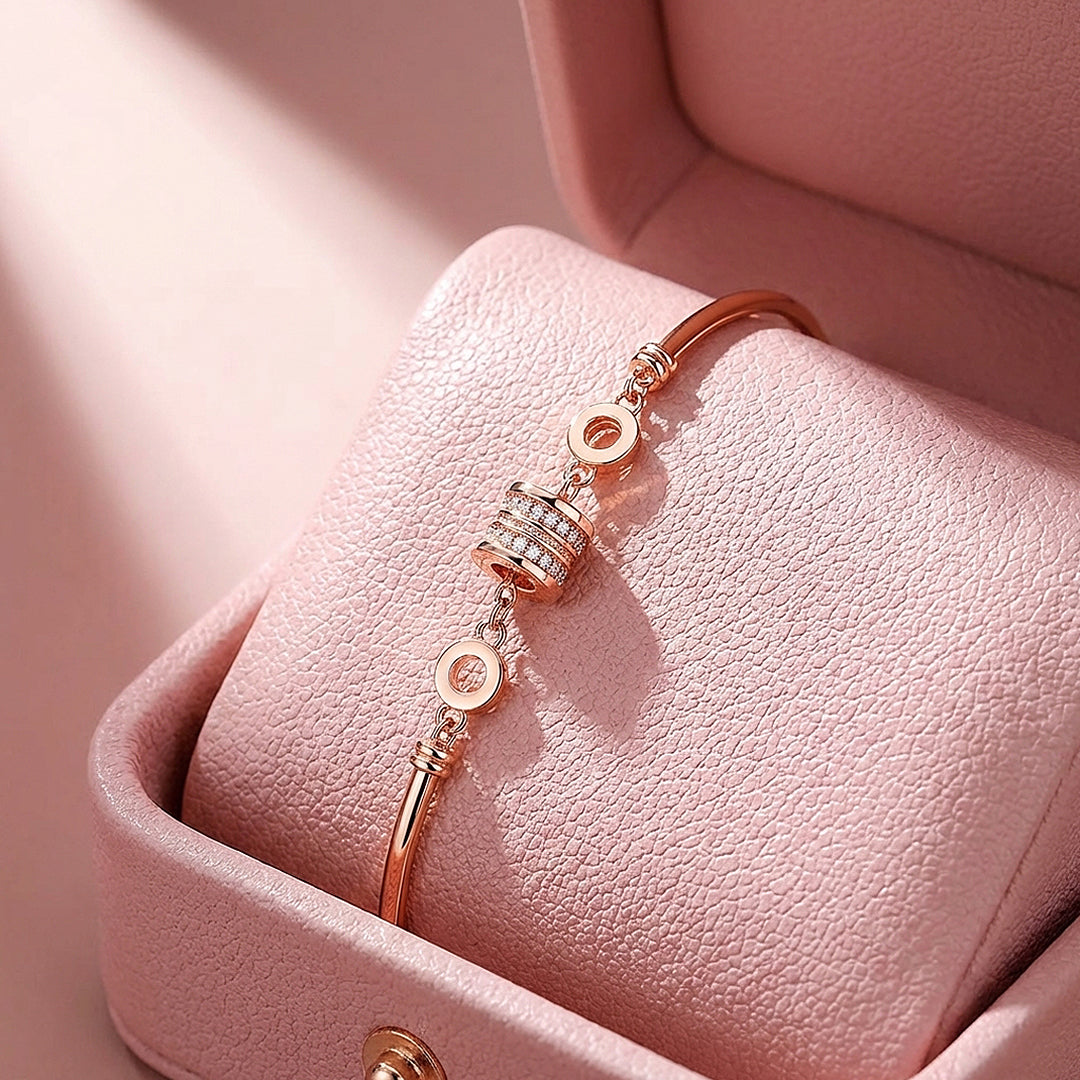 Pavé Barrel Charm Cuff Bracelet | Luxe6612