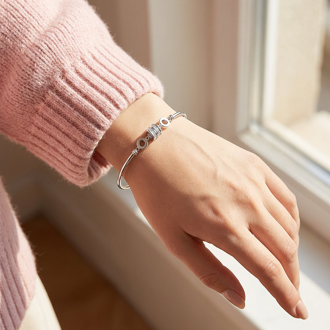 Pavé Barrel Charm Cuff Bracelet | Luxe6612