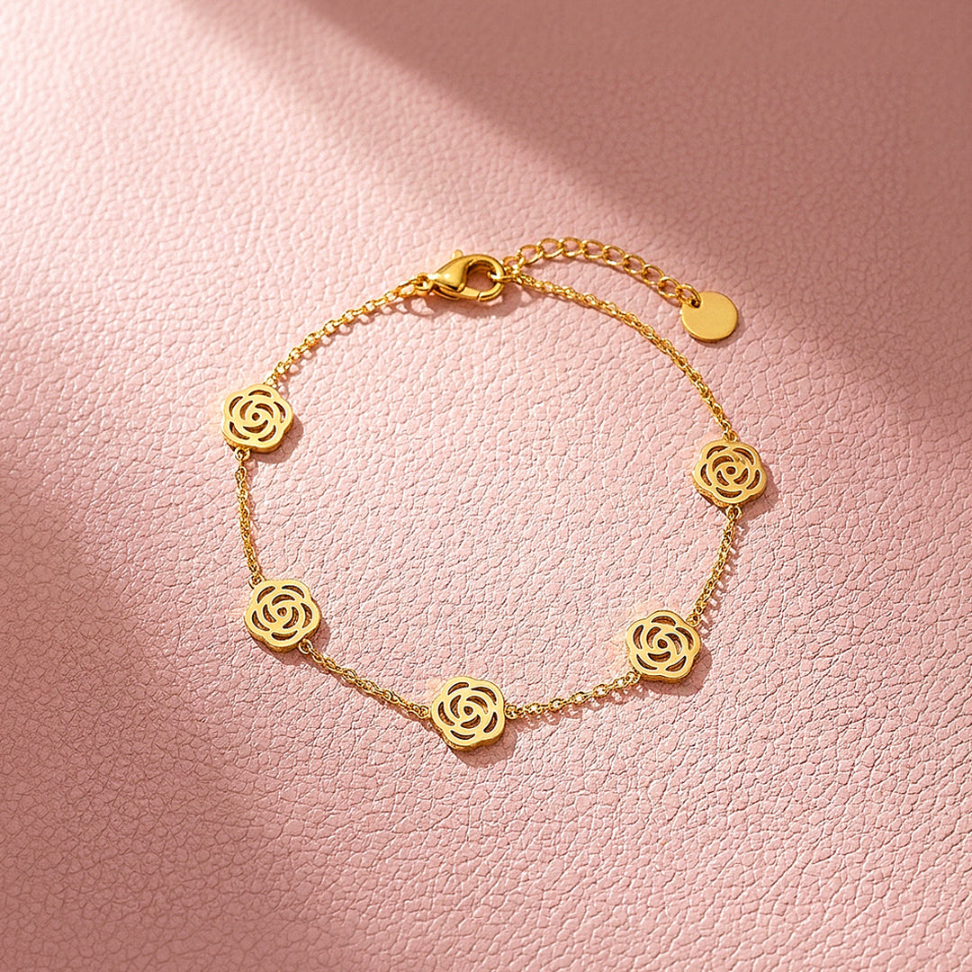 Rose Charm Chain Bracelet | Luxe6616
