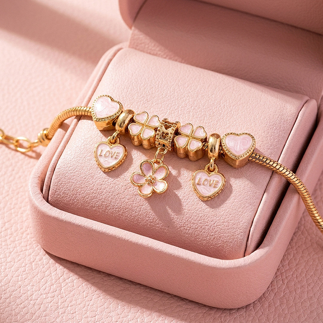Love &amp; Flower Charm Bracelet | Luxe6618