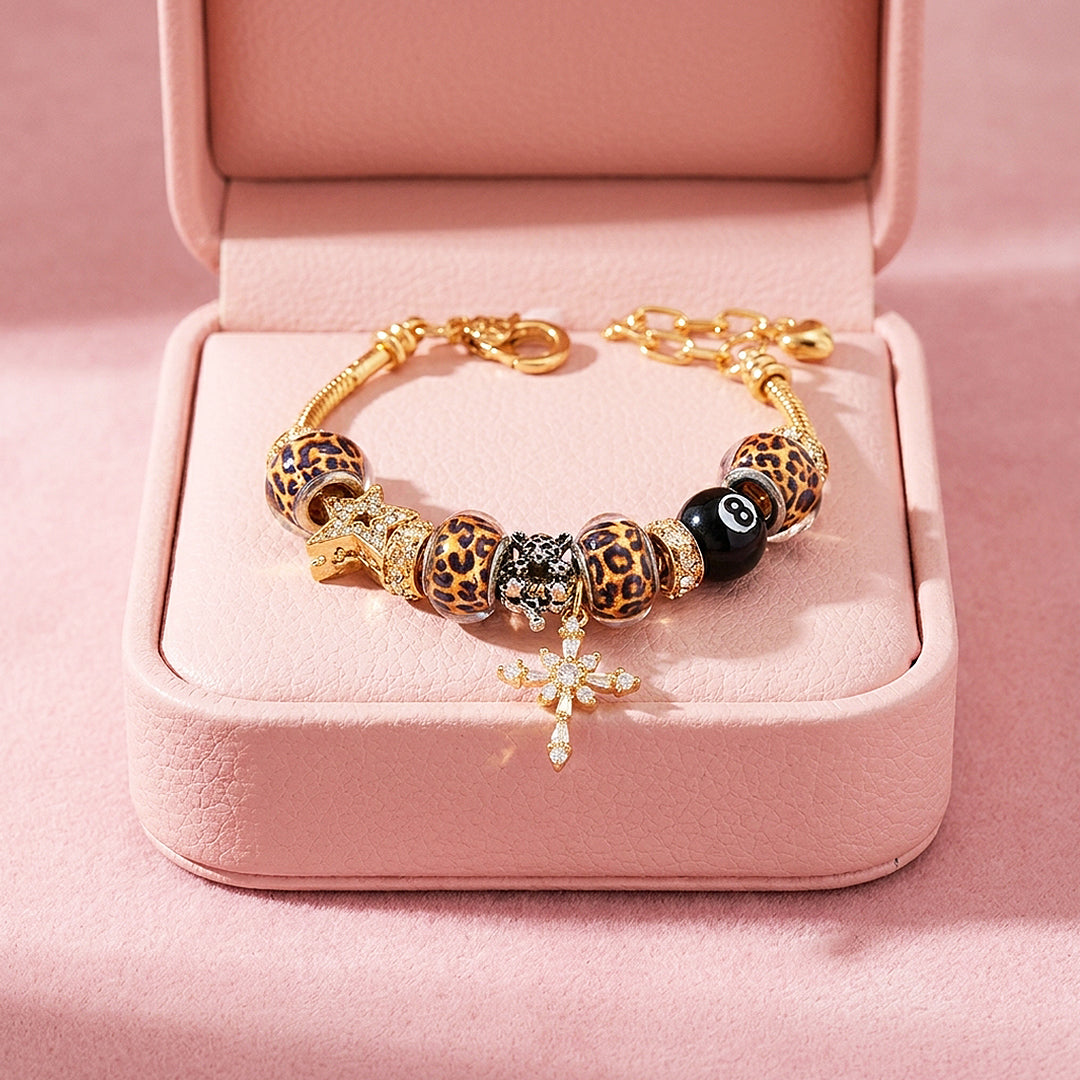 Leopard Print Charm Bracelet | Diamond Simulant | Luxe6620