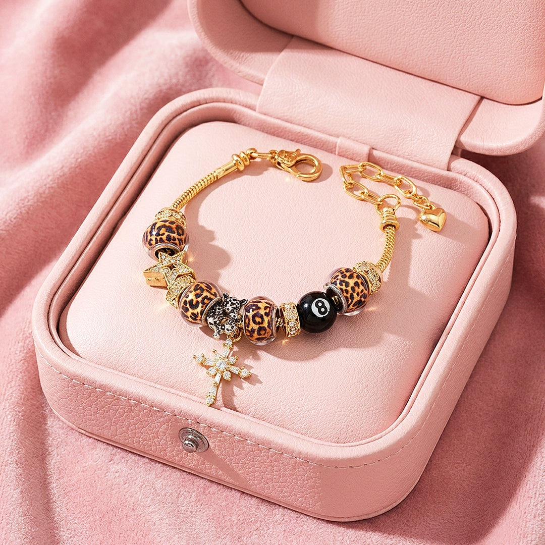 Leopard Print Charm Bracelet | Diamond Simulant | Luxe6620