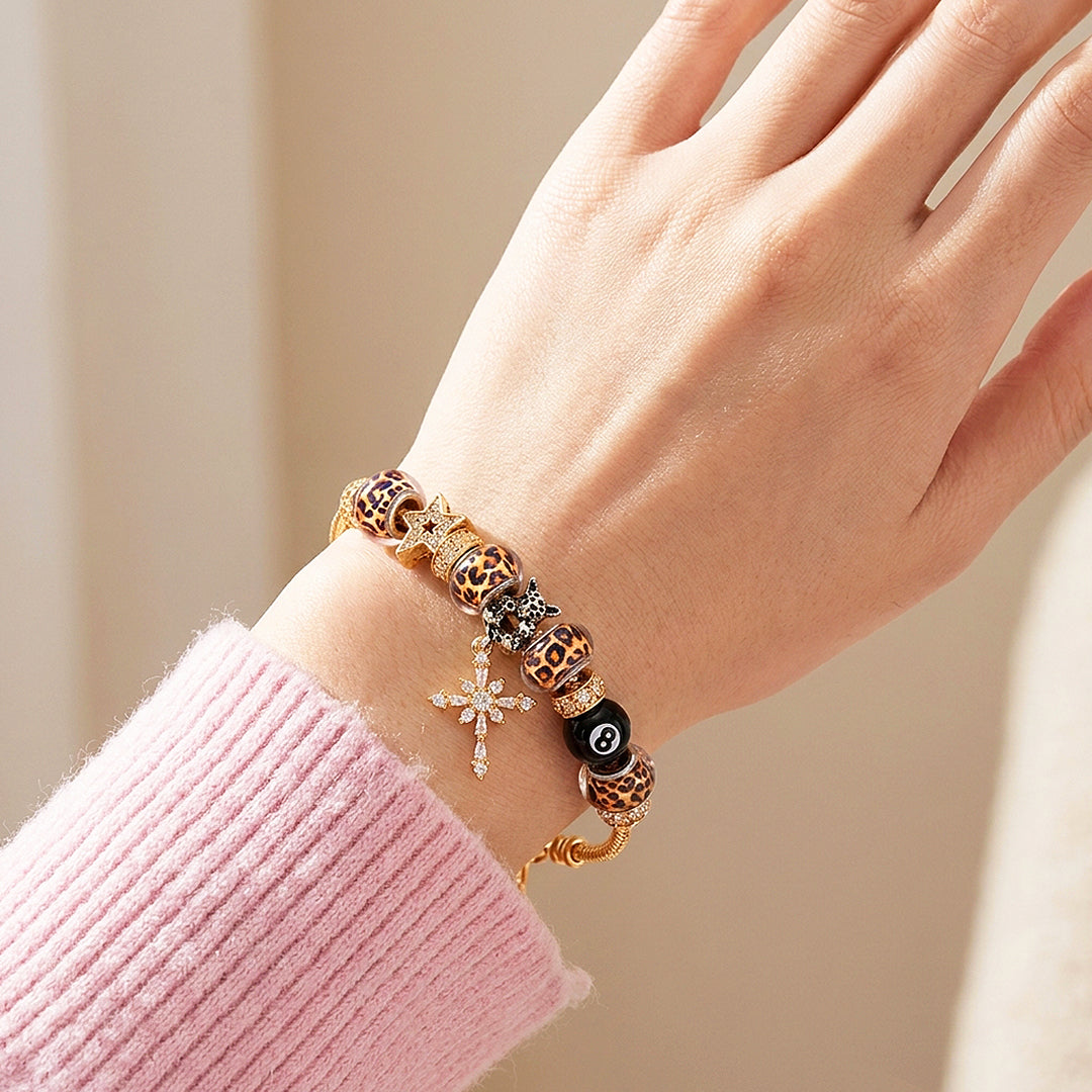 Leopard Print Charm Bracelet | Diamond Simulant | Luxe6620