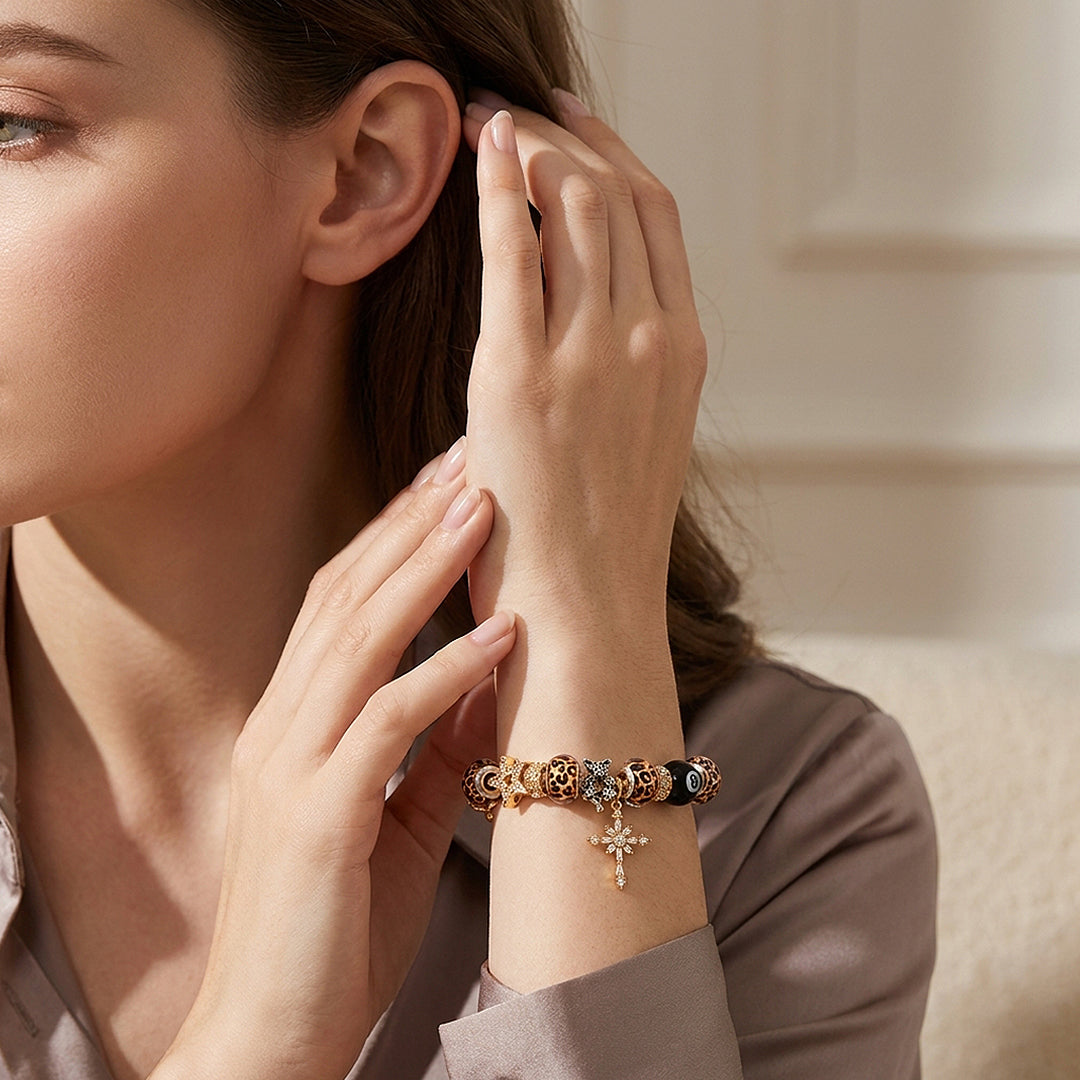 Leopard Print Charm Bracelet | Diamond Simulant | Luxe6620