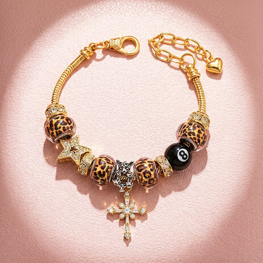 Leopard Print Charm Bracelet | Diamond Simulant | Luxe6620