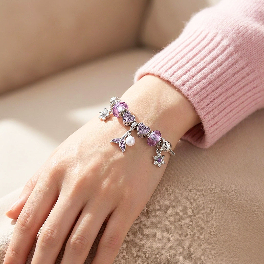 Mermaid Tail Charm Bracelet | Diamond Simulant | Luxe6622