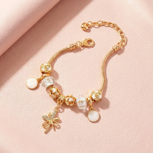 Bow Charm Bracelet | Diamond Simulant | Luxe6627