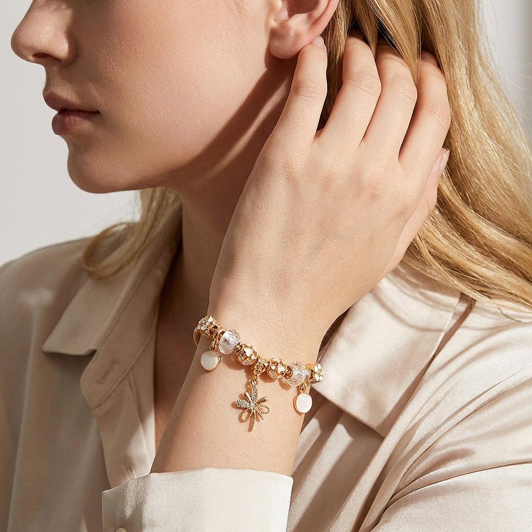 Bow Charm Bracelet | Diamond Simulant | Luxe6627