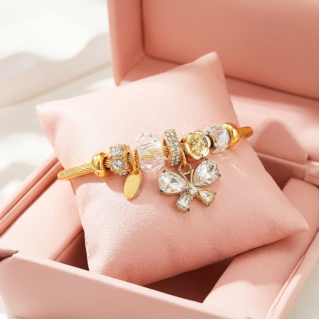 Butterfly Charm Bangle | Diamond Simulant | Luxe6629