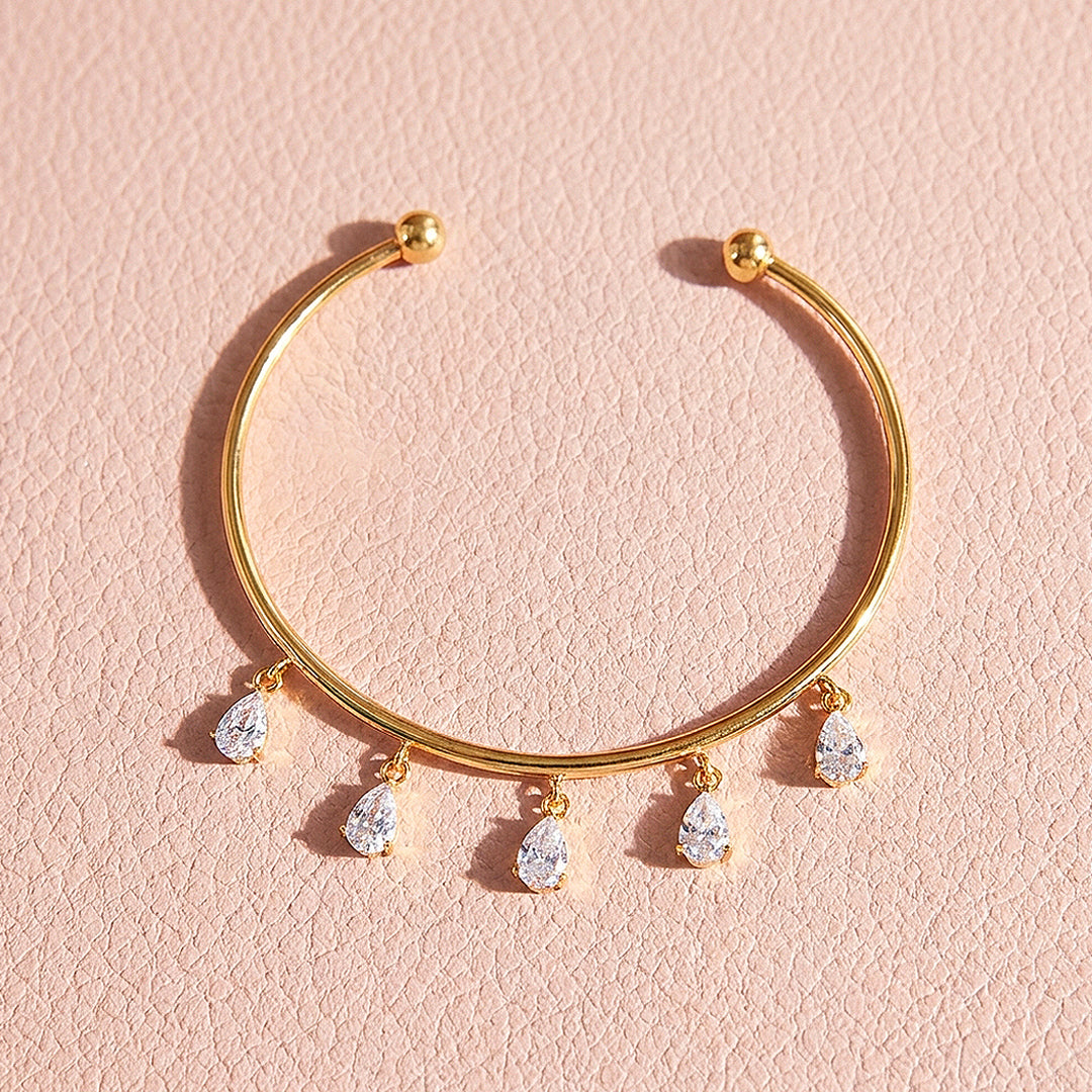 Pear Drop Fringe Bangle | Diamond Simulant | Luxe6632