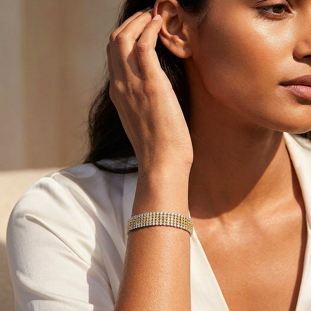 Five-Row Tennis Bracelet | Diamond Simulant | Luxe6633