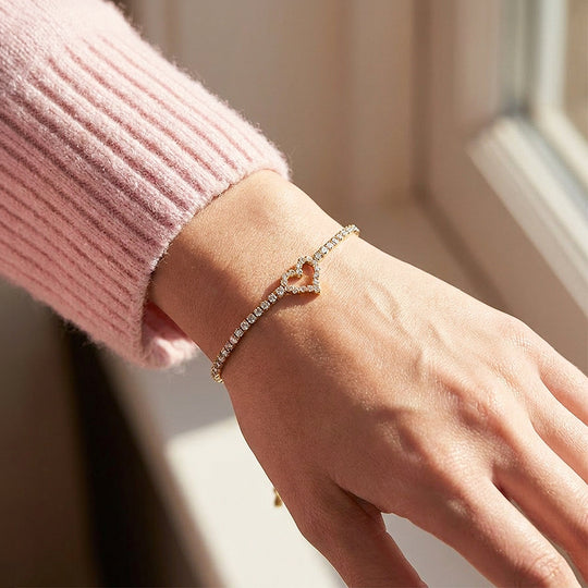 Pavé Heart Tennis Bracelet | Diamond Simulant | Luxe6634