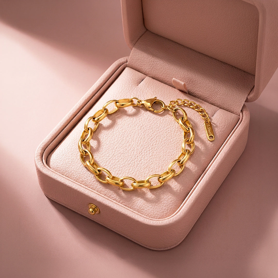 Classic Oval Cable Chain Bracelet | Luxe6641