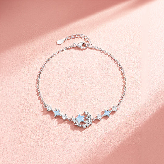 Starlit Moon &amp; Stars Bracelet | Blue Enamel | Luxe6644