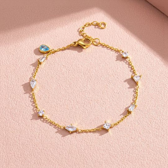 Multi-Cut Charm Chain Bracelet | Diamond Simulant | Luxe6651