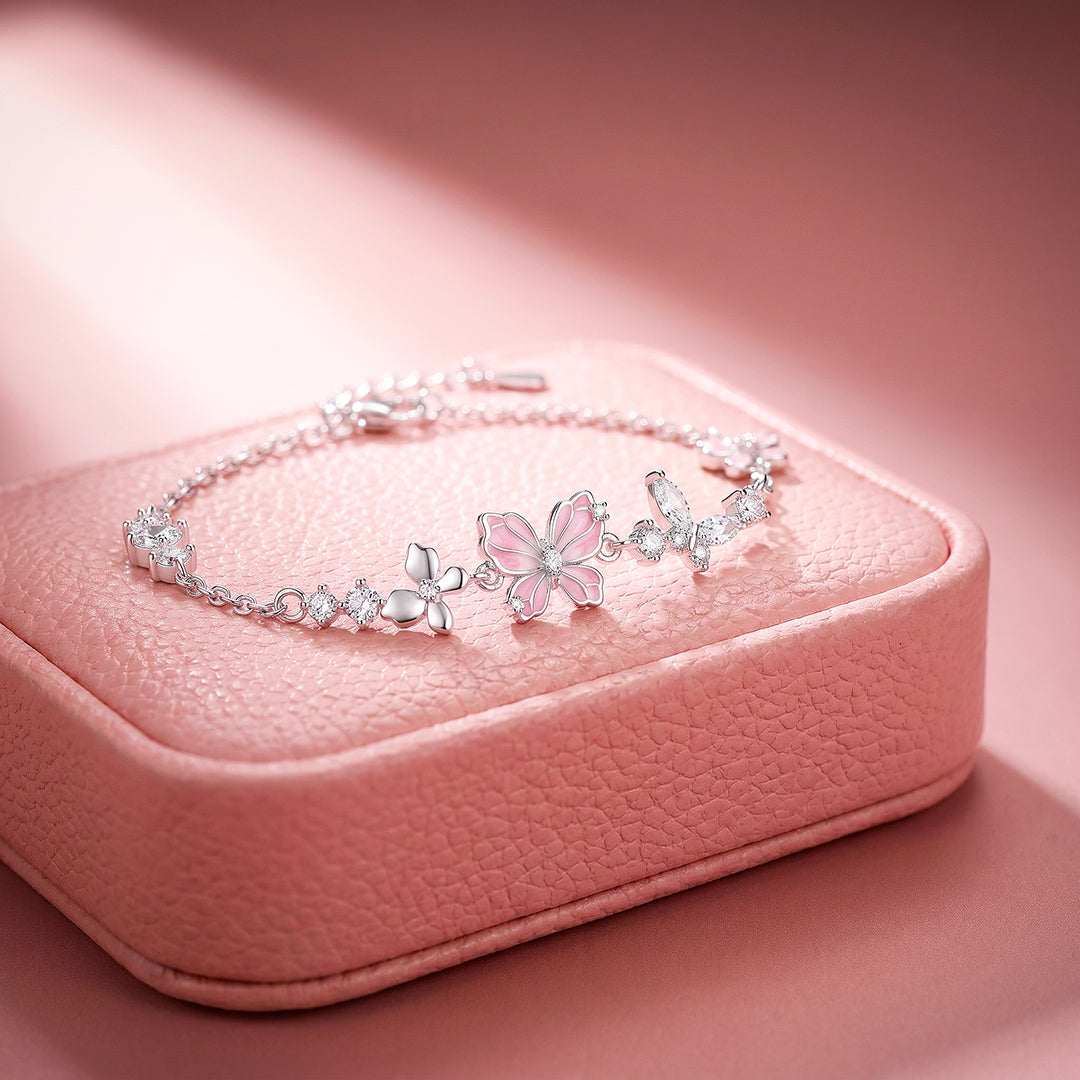 Pink Butterfly Garden Bracelet | Luxe6653