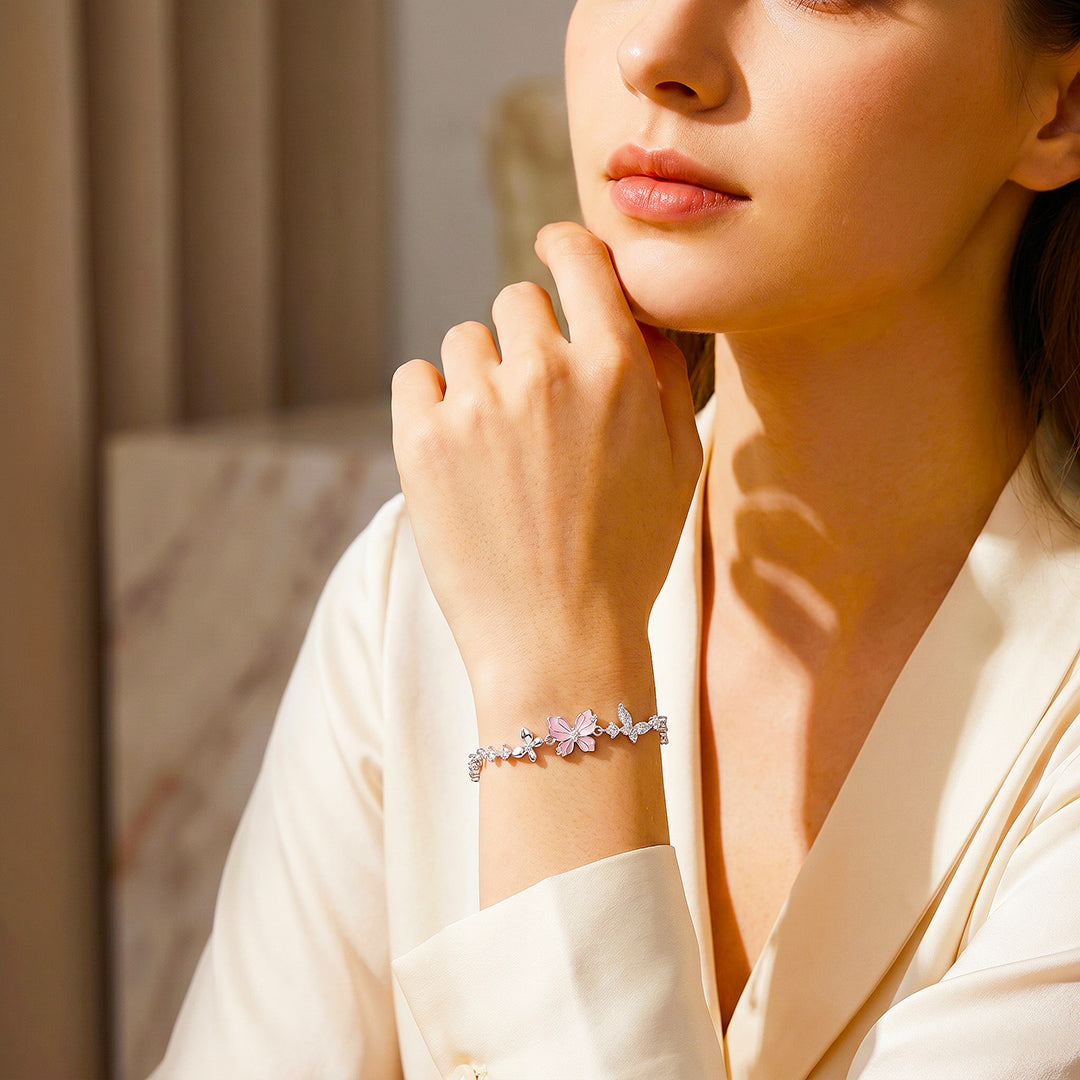 Pink Butterfly Garden Bracelet | Luxe6653