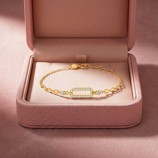 Pavé Paperclip &amp; Chain Bracelet | Diamond Simulant | Luxe6660