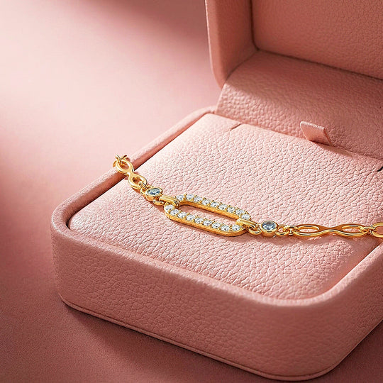 Pavé Paperclip &amp; Chain Bracelet | Diamond Simulant | Luxe6660
