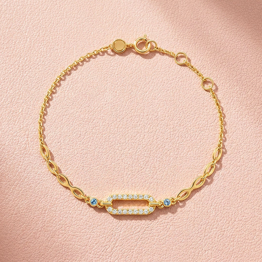 Pavé Paperclip &amp; Chain Bracelet | Diamond Simulant | Luxe6660