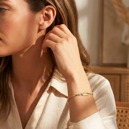 Pavé Paperclip &amp; Chain Bracelet | Diamond Simulant | Luxe6660