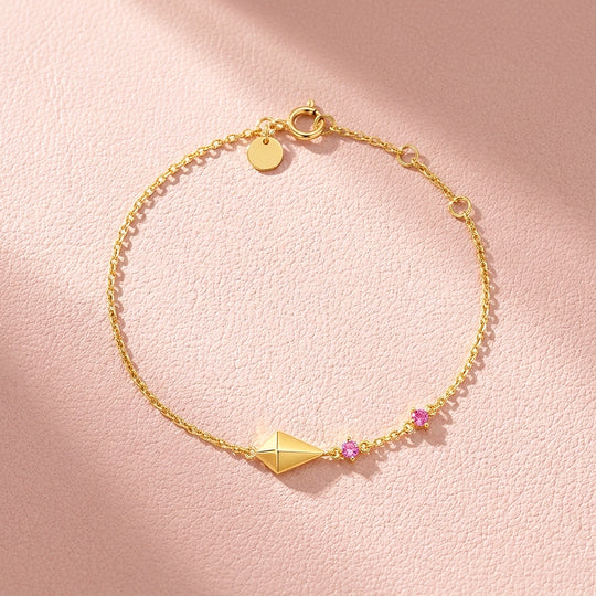 Geometric Diamond Charm Bracelet | Diamond Simulant | Luxe6662