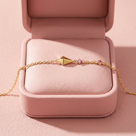 Geometric Diamond Charm Bracelet | Diamond Simulant | Luxe6662