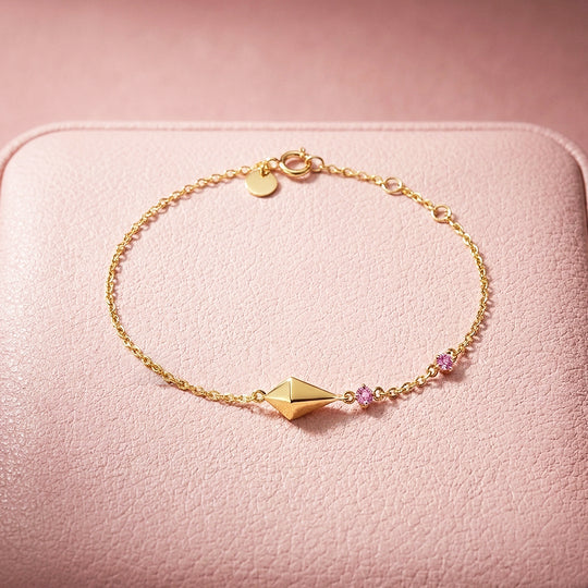 Geometric Diamond Charm Bracelet | Diamond Simulant | Luxe6662