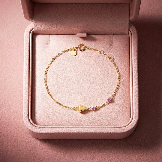 Geometric Diamond Charm Bracelet | Diamond Simulant | Luxe6662