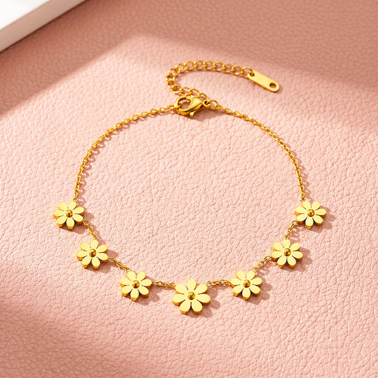 Daisy Flower Charm Chain Bracelet | Luxe6680