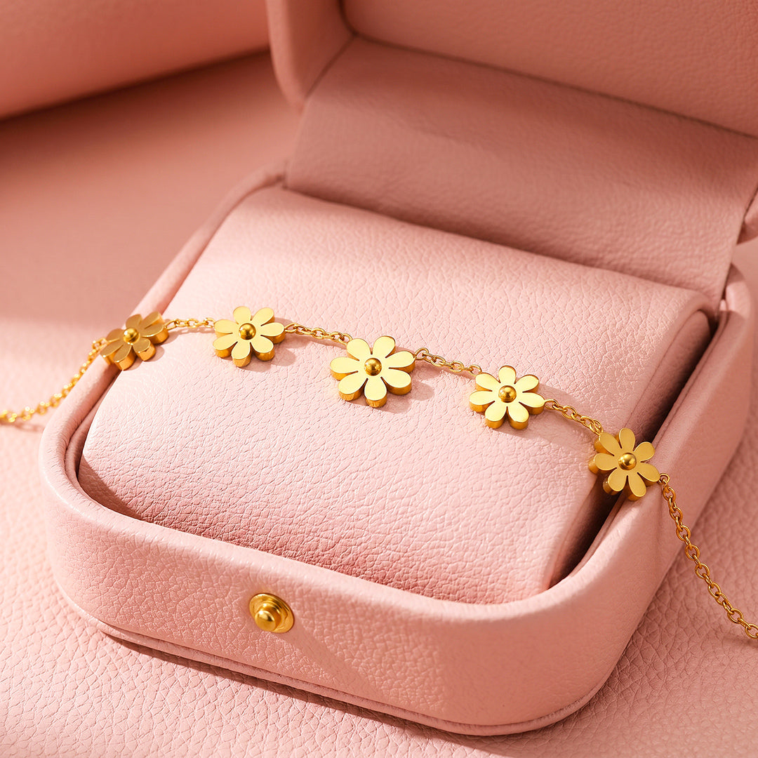 Daisy Flower Charm Chain Bracelet | Luxe6680