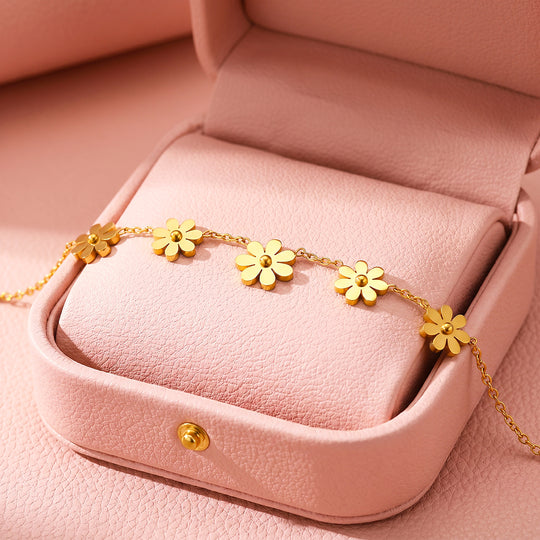 Daisy Flower Charm Chain Bracelet | Luxe6680