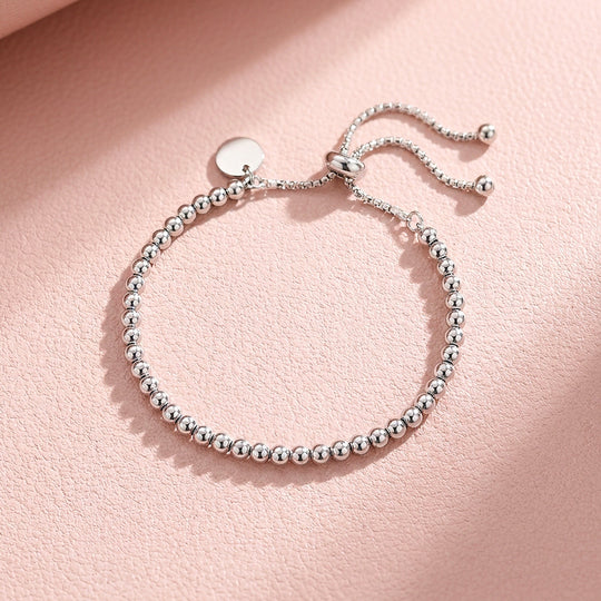 Gold Ball Bead Adjustable Bracelet with Coin Charm | Gold Plated | Luxe6682