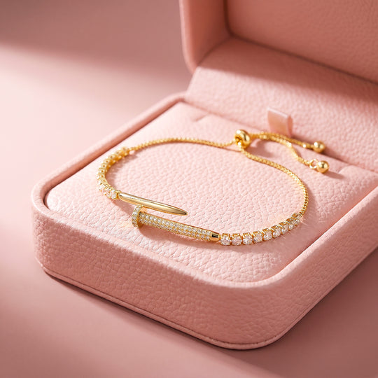 Pavé Nail Tennis Bracelet | White Diamond Simulant | Luxe6683