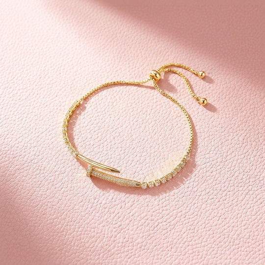 Pavé Nail Tennis Bracelet | White Diamond Simulant | Luxe6683