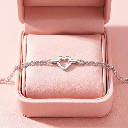 White Ceramic Open Heart Bracelet | Luxe6685