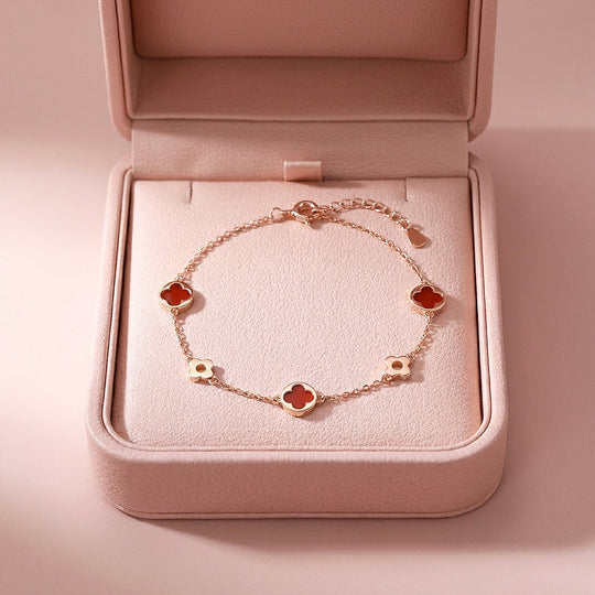 Red Clover Chain Bracelet | 925 Sterling Silver | Luxe6686