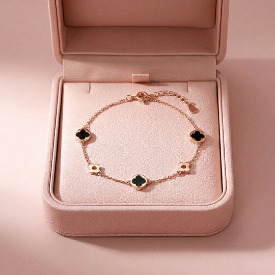 Black Clover Chain Bracelet | 925 Sterling Silver | Luxe6687